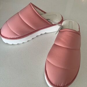 Anthropologie Cozy Pink Quilted Women's Slippers